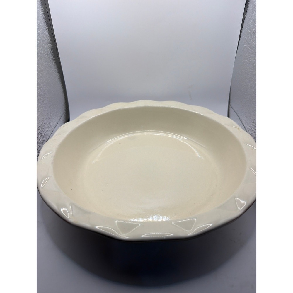 Good Cook Round Stoneware Pie Dish, Red/White, Oven/Microwave/DW Safe 9"